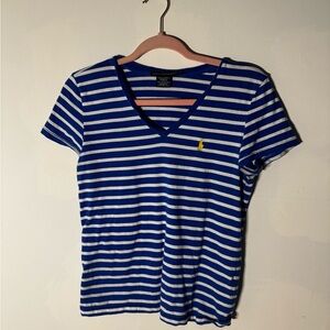 Striped V-Neck Ralph Lauren Polo T-Shirt